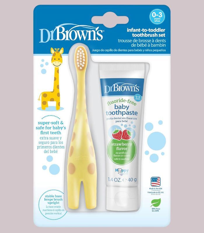 dr brown's toothbrush and toothpaste set