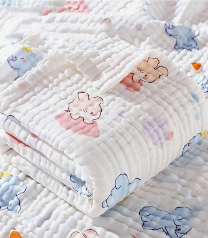 Newborn Muslin Bath Towel & Swaddle Wrap