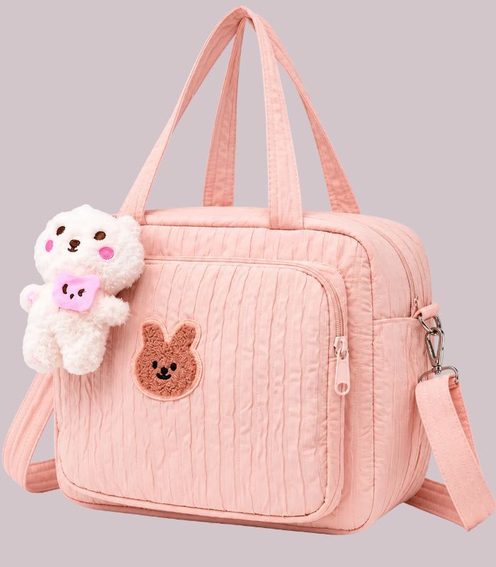 shein pink quilted baby diaper bag